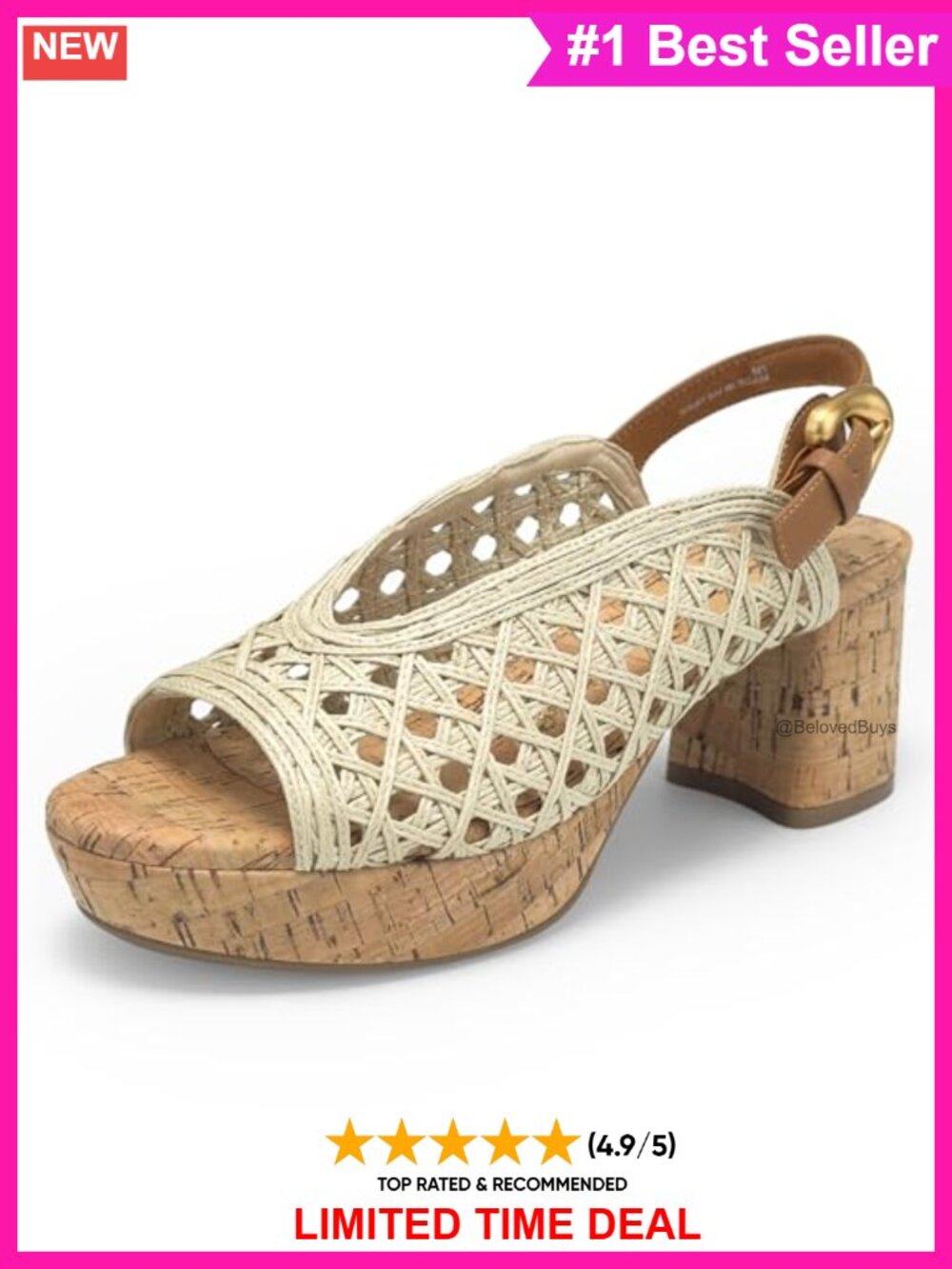 Raffia Platform Slingback Sandals Orthotic Comfort Embroidered